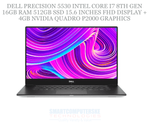 Dell Precision 5530 Intel Core i7 8th Gen 16GB RAM 512GB SSD 15.6 Inches FHD Display + 4GB NVIDIA Quadro P2000 Graphics