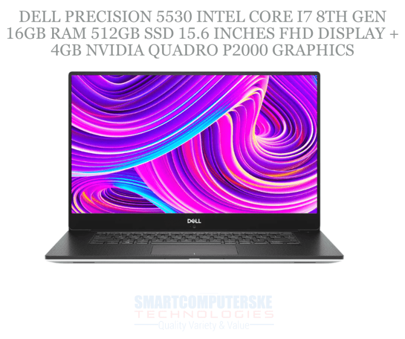 Dell Precision 5530 Intel Core i7 8th Gen 16GB RAM 512GB SSD 15.6 Inches FHD Display + 4GB NVIDIA Quadro P2000 Graphics
