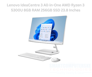 Lenovo IdeaCentre 3 All-in-One AMD Ryzen 3 5300U 8GB RAM 256GB SSD 23.8 Inches FHD Display